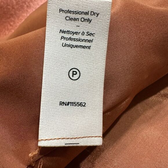 Cinq à Sept Karis Tailored Textured Metallic Satin Blazer Size 10 Copper Pink - Picture 15 of 15